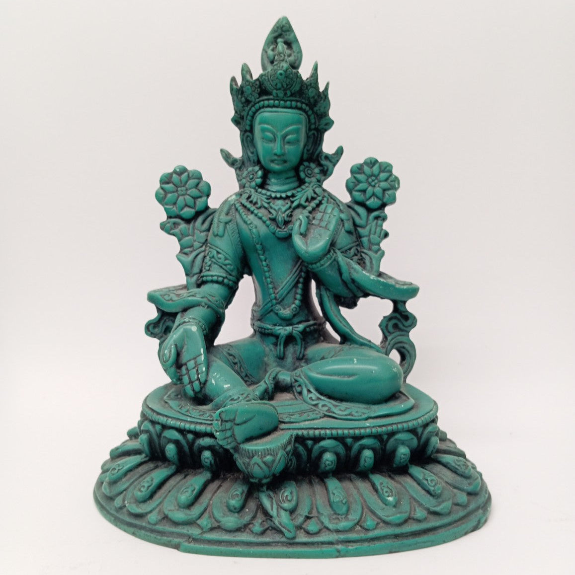 Figura Tara Verde en Resina – Deidad de Protección, Sanación y Liberación Espiritual