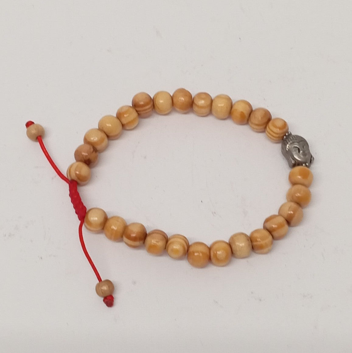 Pulsera de madera con cabeza de Buda – ajustable