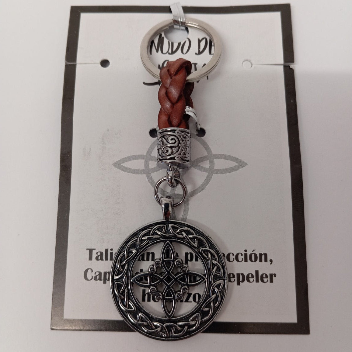 Llavero Nudo de Bruja metal 3,5 cm con decoración celtica