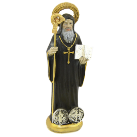 Figura San Benito 10 cm en Resina – Protección Espiritual y Fe