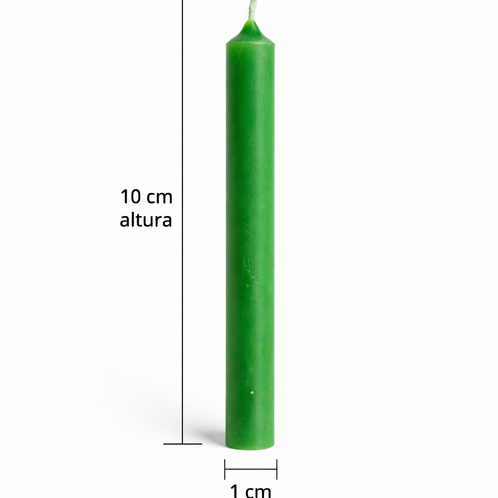 Vela Verde Ritual (10 cm x 1cm) – Energía, Prosperidad y Equilibrio