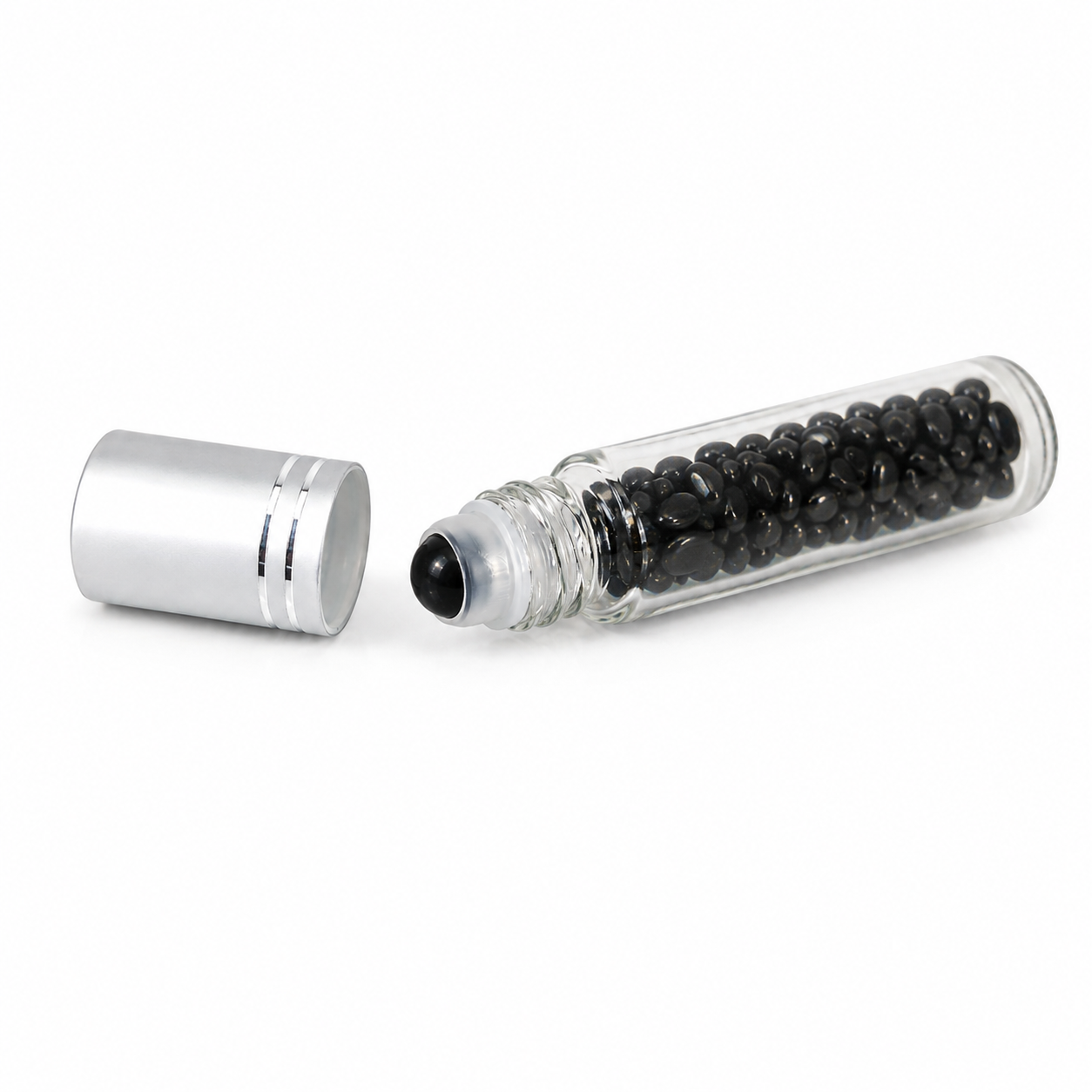 Roll-On Energético con Minerales Naturales – Amatista, Obsidiana Negra y Cristal de Roca