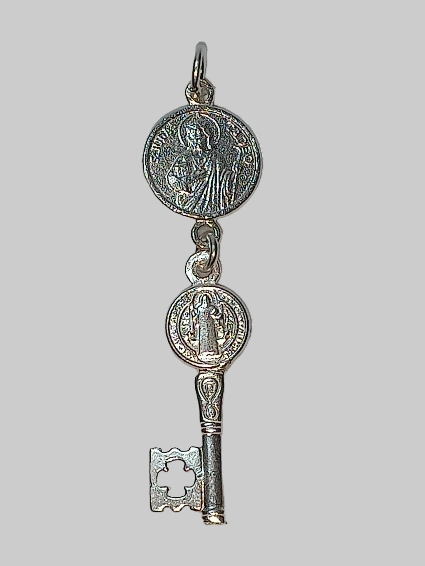 Colgante Plata 925 San Judas Tadeo - San Benito Protección Espiritual