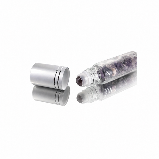 Roll-On Energético con Minerales Naturales – Amatista, Obsidiana Negra y Cristal de Roca