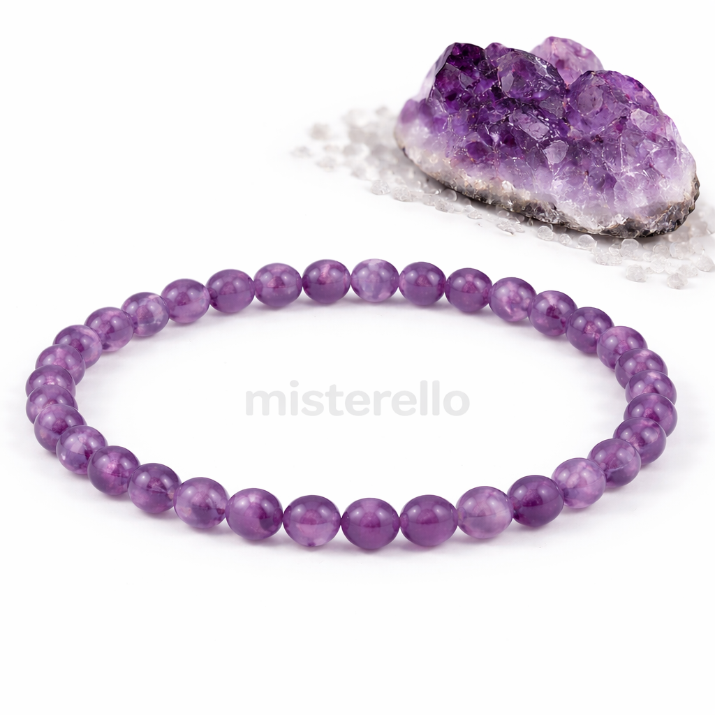 Pulsera Elástica de Amatista 4mm – Piedra Natural de Protección y Calma