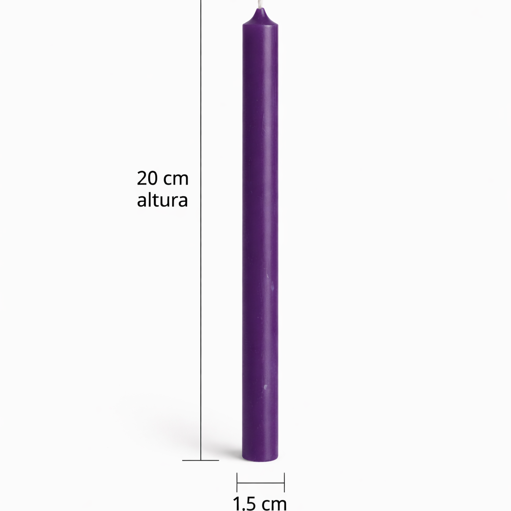 Vela Ritual Lila ( 20 cm) – Espiritualidad, Intuición y Transmutación