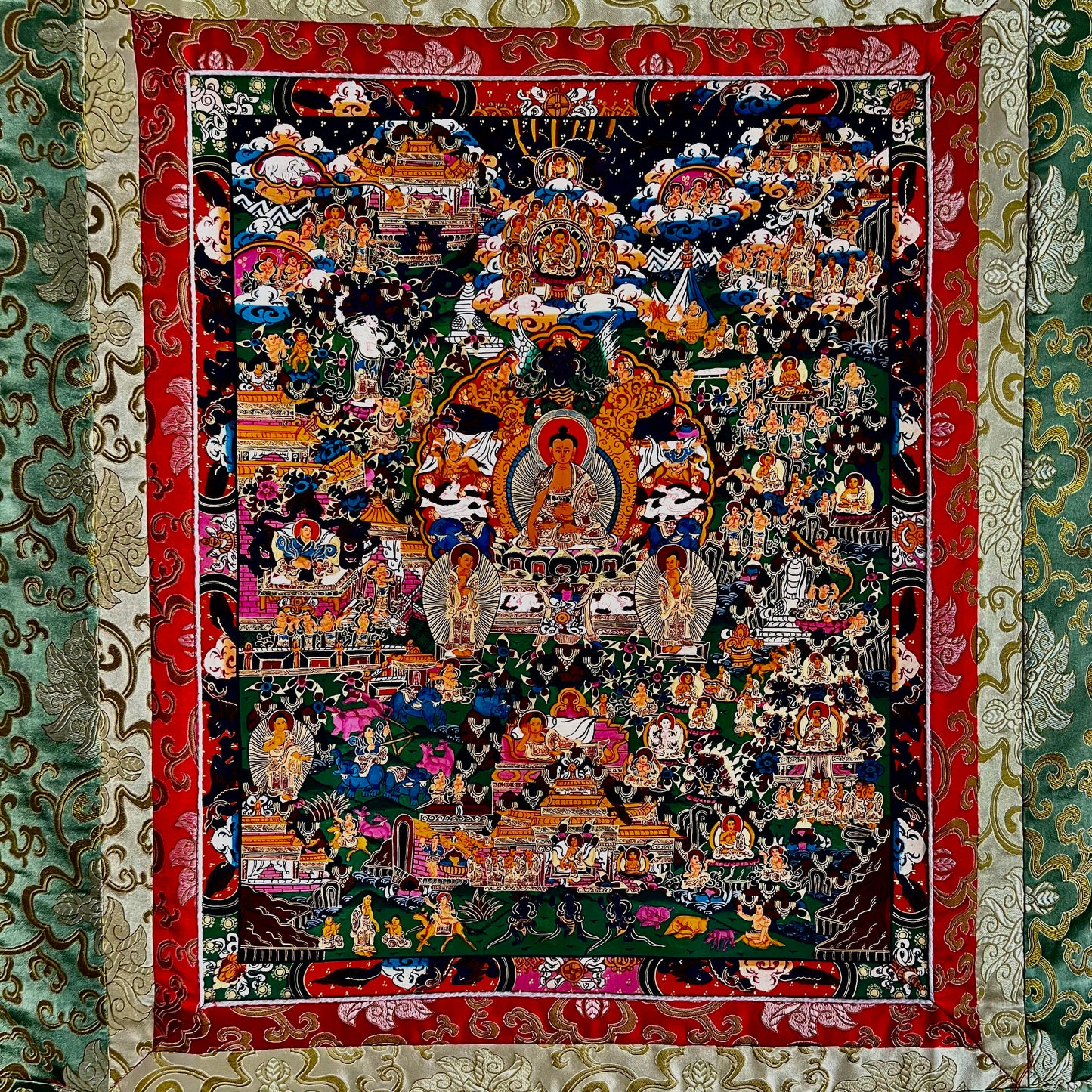 Thangka Tibetano de la Vida de Buda Shakyamuni – Arte Budista Tradicional