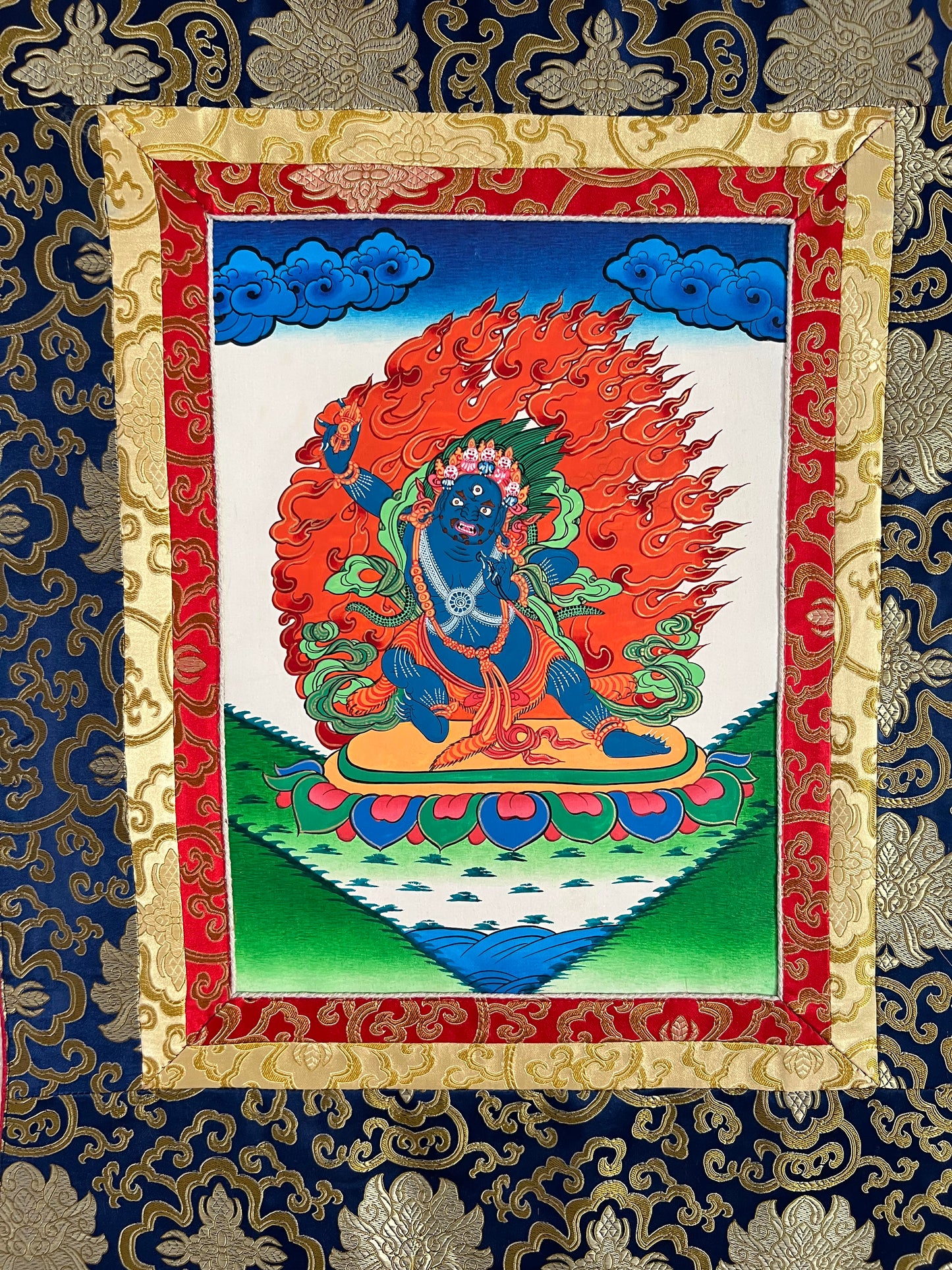Thangka Tibetano de Mahakala – Deidad Protectora Iracunda