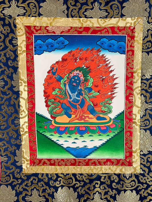 Thangka Tibetano de Mahakala – Deidad Protectora Iracunda
