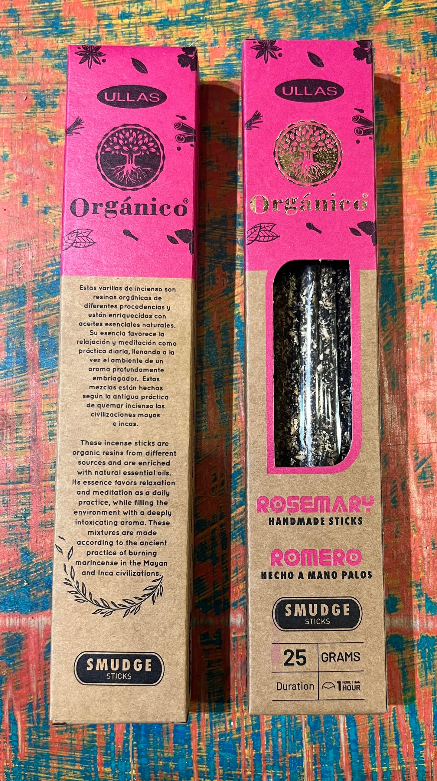 Incienso Natural Orgánico ULLAS – Romero (Rosemary) – Protección y Claridad – 25g