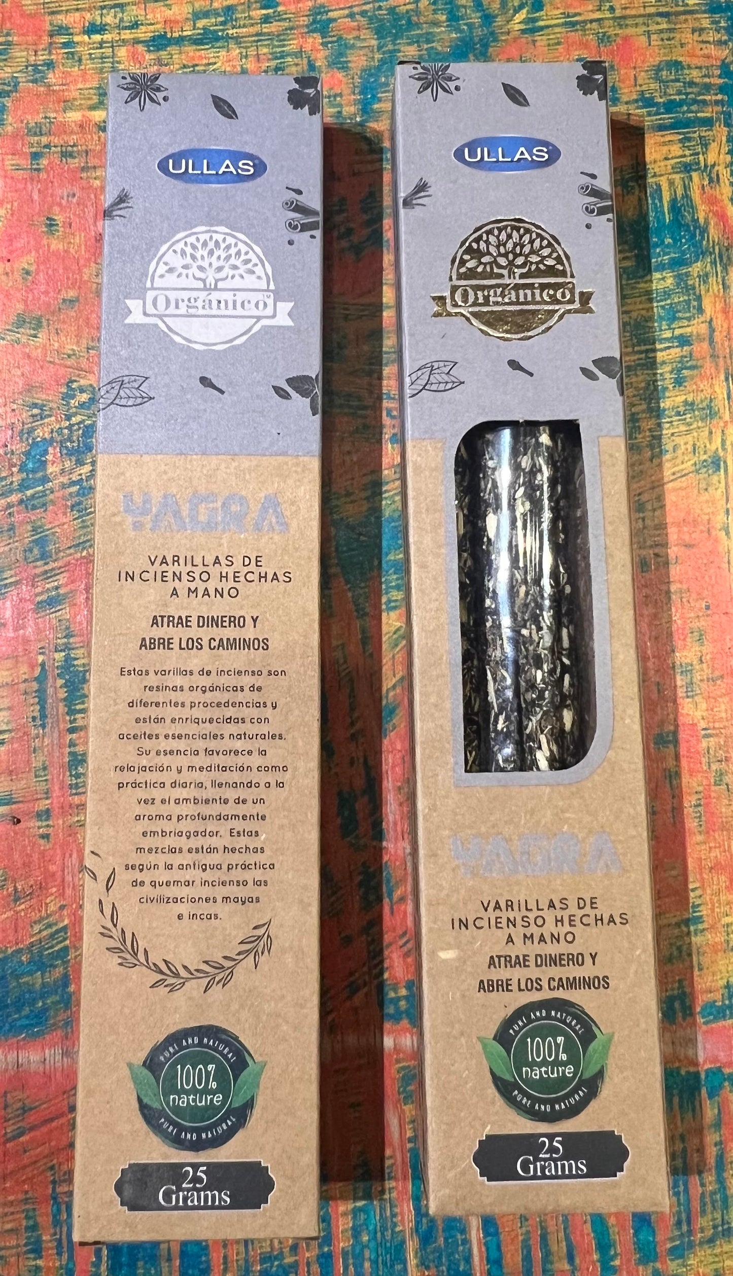 Incienso Natural Orgánico ULLAS – Yagra – Atrae Dinero y Abre Caminos – 25g