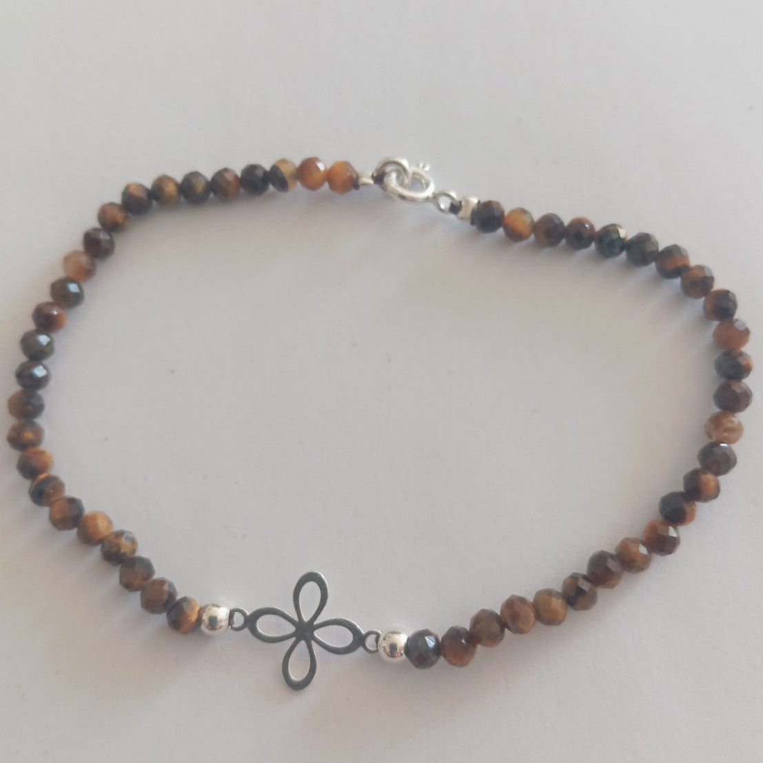 Pulsera Ojo de Tigre Facetado con Sigilo del Dinero en Plata – Protección y Prosperidad