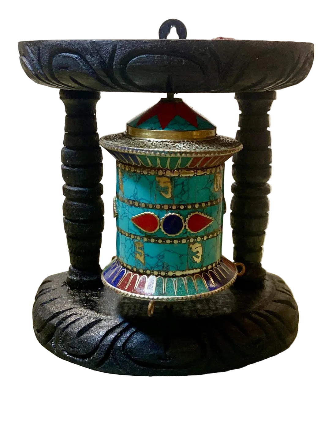 Molinillo de Oración Tibetano en Madera y Metal – Energía, Protección y Meditación