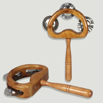 Pandereta semicircular con palo 10x19 cm | Instrumento musical y espiritual
