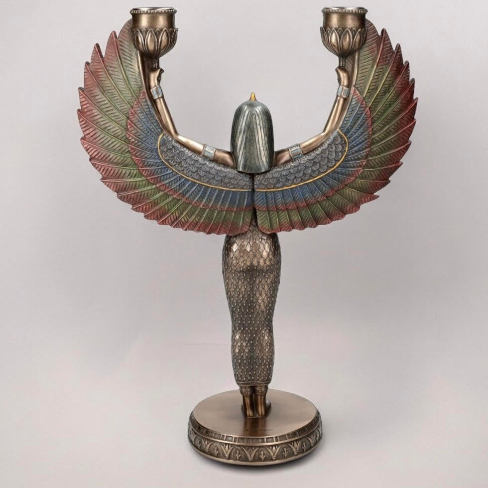 Figura Isis Porta Velas en Resina – Protección, Energía y Decoración Espiritual