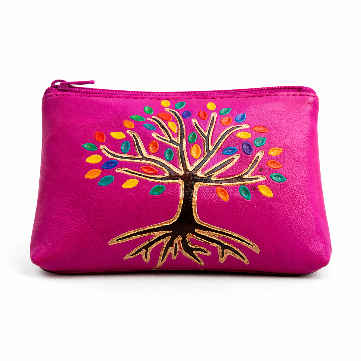 Monedero de Piel Árbol de la Vida – Diseño Artesanal en Colores (4 Modelos)