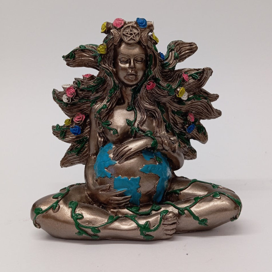 Figura Madre Tierra Gaia  Pachamama en Resina – Energía Femenina y Fertilidad 13x15cm
