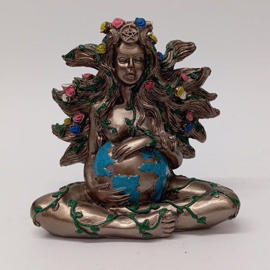 Figura Madre Tierra Gaia  Pachamama en Resina – Energía Femenina y Fertilidad 13x15cm