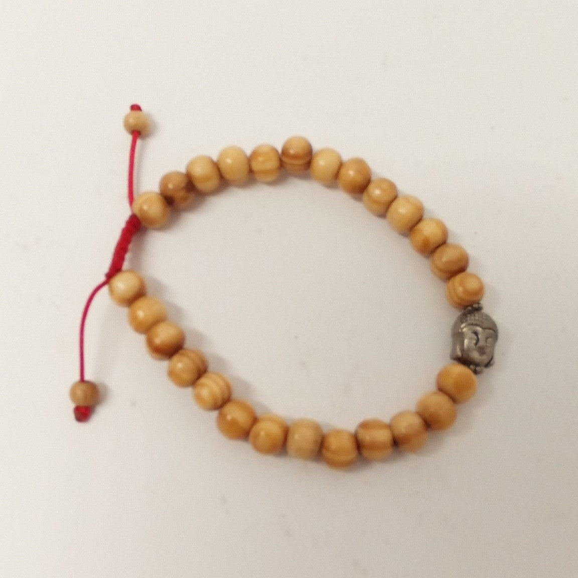 Pulsera de madera con cabeza de Buda – ajustable