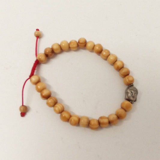 Pulsera de madera con cabeza de Buda – ajustable
