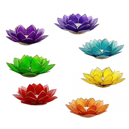 Portavelas Flor de Loto de Nácar Natural (Concha de Capiz)