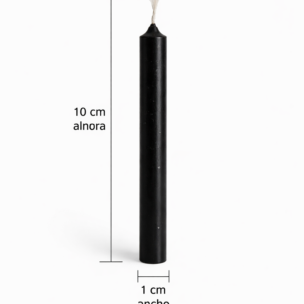 Vela Ritual Negra 10 cm – Protección, Corte y Limpieza Energética