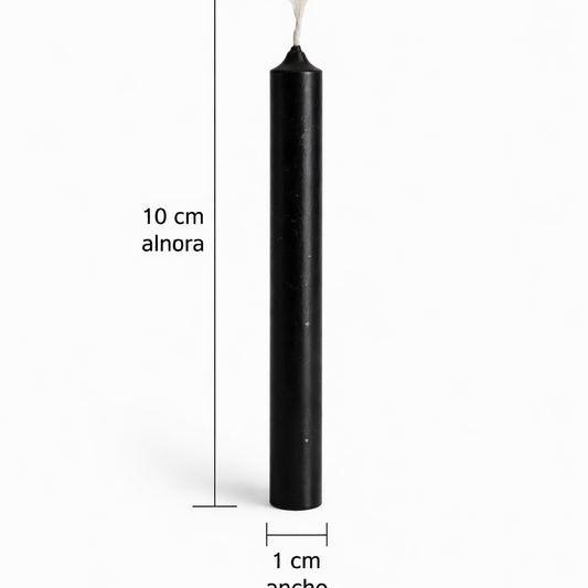 Vela Ritual Negra 10 cm – Protección, Corte y Limpieza Energética