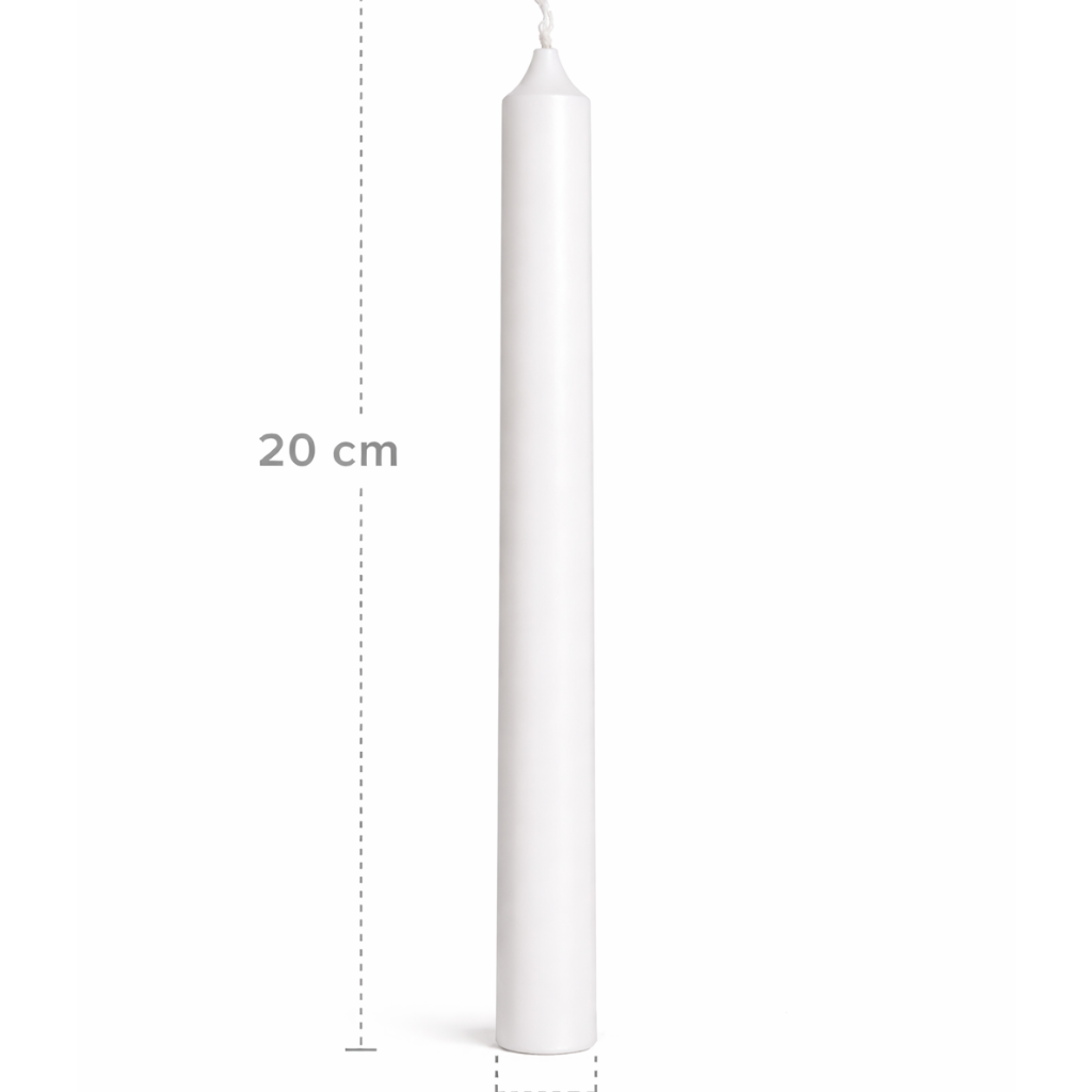 🤍 Vela Blanca 20 cm x 1,5 cm – Color Macizo
