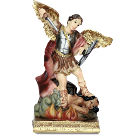 Arcángel Miguel figura decorativa en resina 11 cm