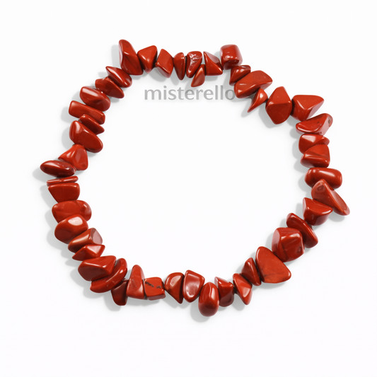 Pulsera Chip Jaspe Rojo Elástica – Piedra Natural