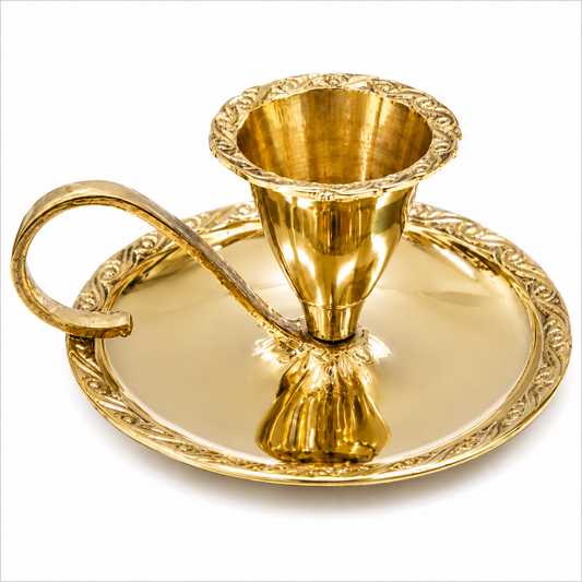 Portavela metálico decorativo dorado 9 x 3 cm