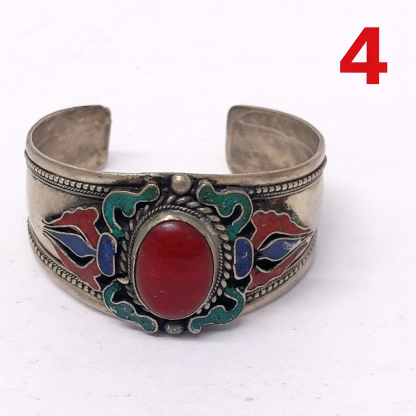 Pulsera artesanal de alpaca  natural – Ajustable  , ancho 4 cm