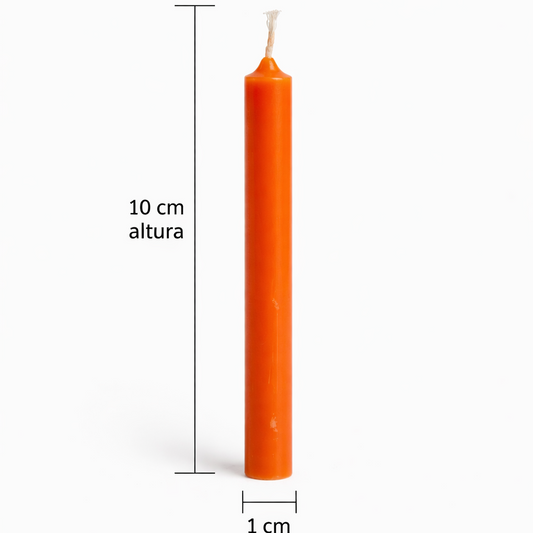 Vela Ritual Naranja 10 cm – Energía, Atracción y Motivación