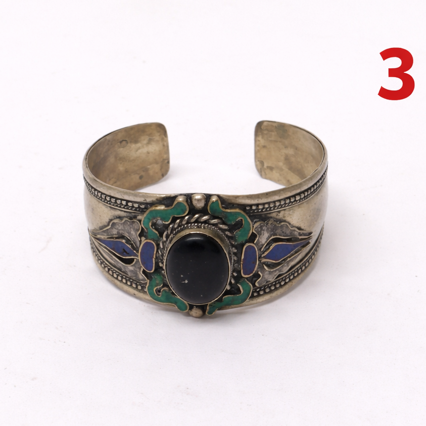 Pulsera artesanal de alpaca  natural – Ajustable  , ancho 4 cm