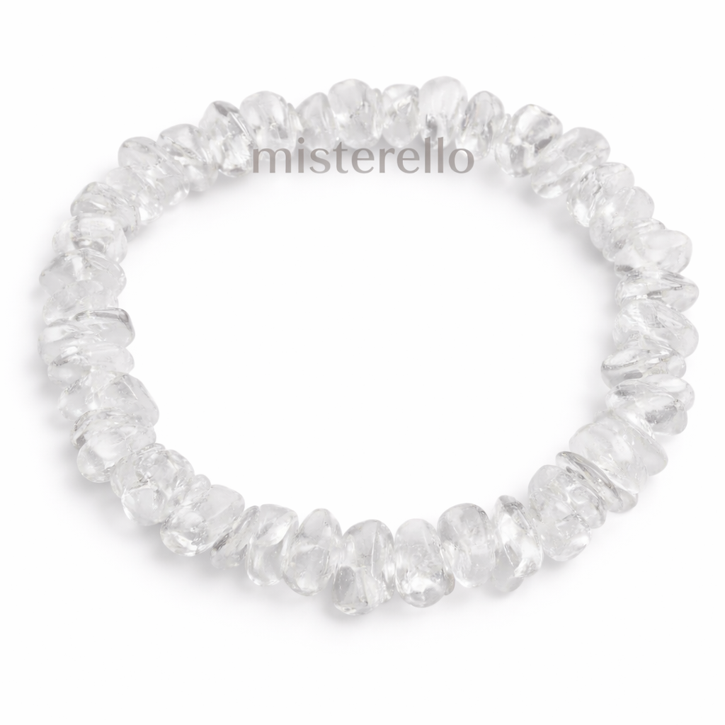 Pulsera Chip Elástica Cristal de Roca – Cuarzo Natural
