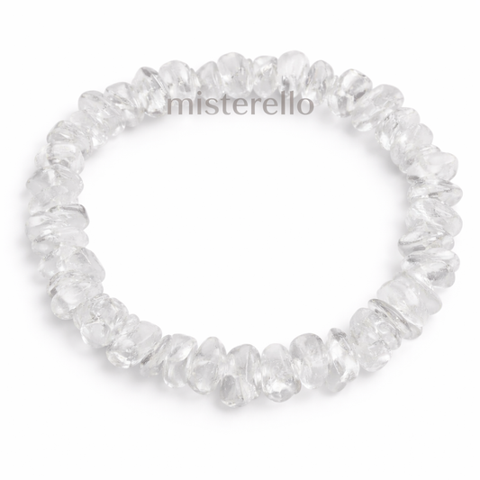 Pulsera Chip Elástica Cristal de Roca – Cuarzo Natural