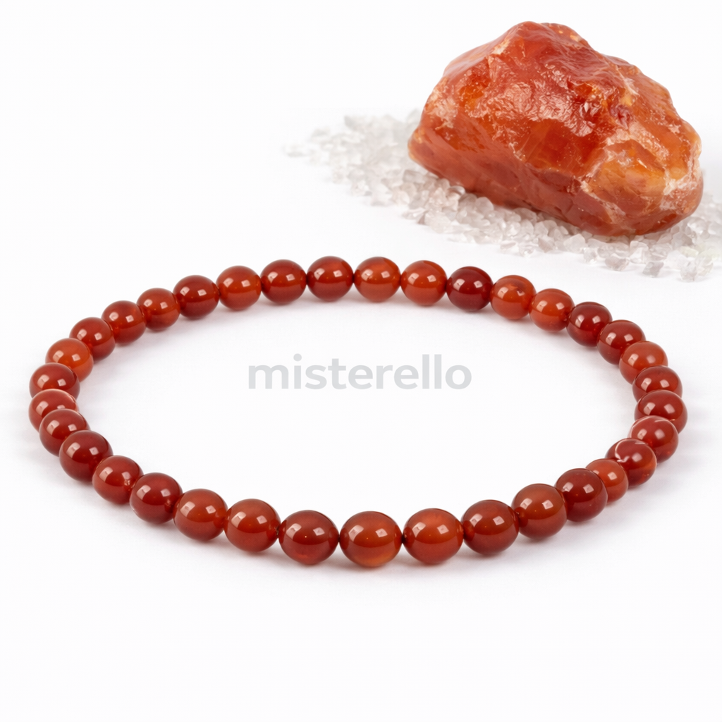 Pulsera Elástica de Carneola 6mm – Piedra Natural de Energía y Vitalidad