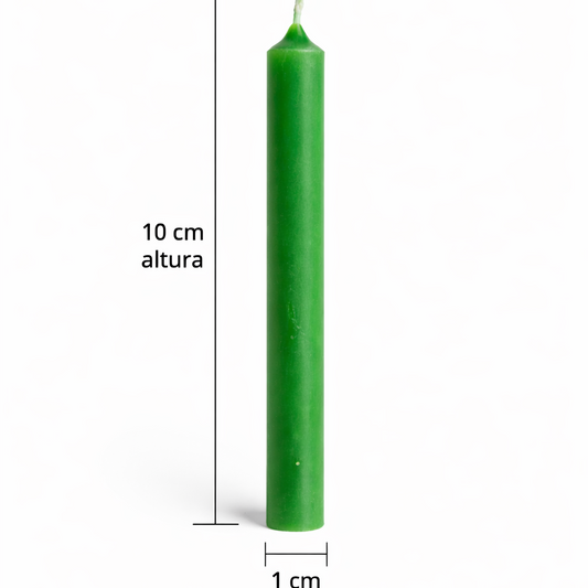 Vela Verde Ritual (10 cm x 1cm) – Energía, Prosperidad y Equilibrio