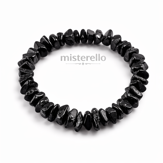 Pulsera Chip Turmalina Negra Elástica – Piedra Natural