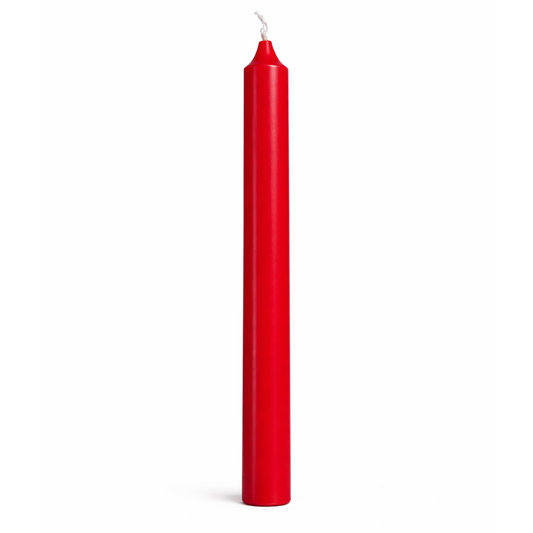 🔴 Vela Roja 20 cm x 1,5 cm – Color Macizo