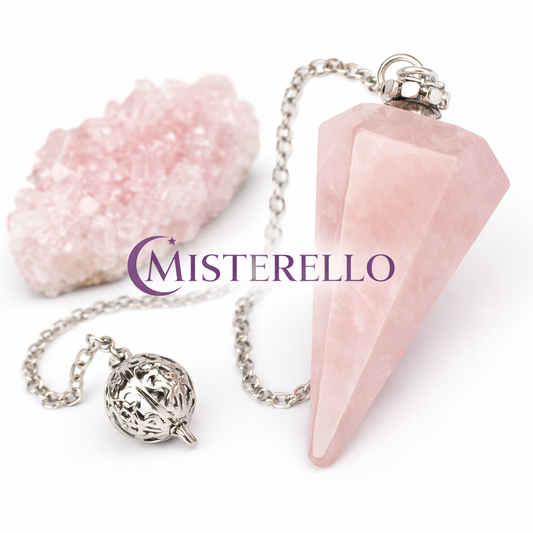 Péndulo de Cuarzo Rosa Natural para Radiestesia