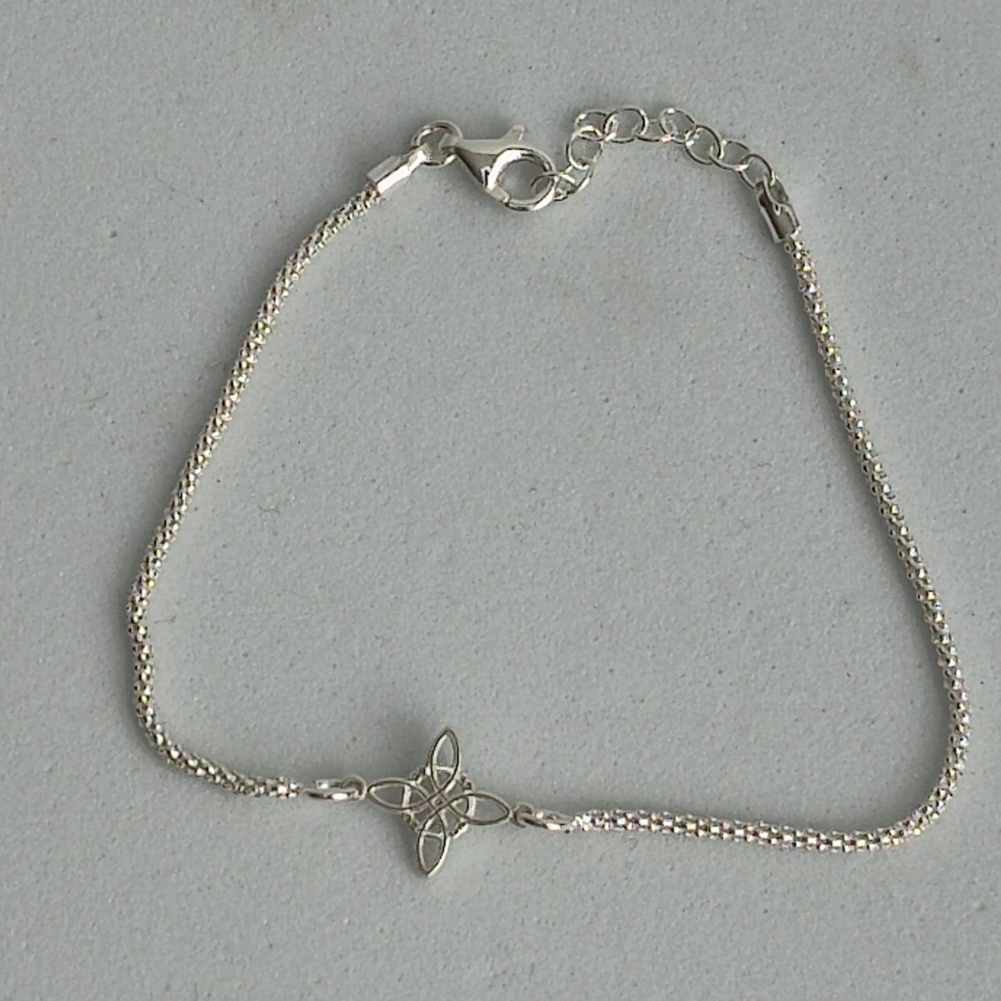 Pulsera Plata 925  Nudo  Bruja Ajustable