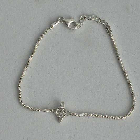 Pulsera Plata 925  Nudo  Bruja Ajustable