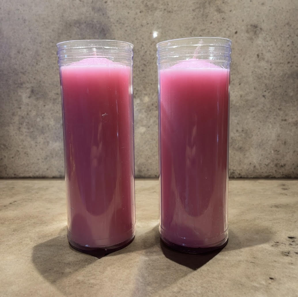 Velón Rosa Ritual – Amor  -Armonía  - Armonía   - Equilibrio Emocional
