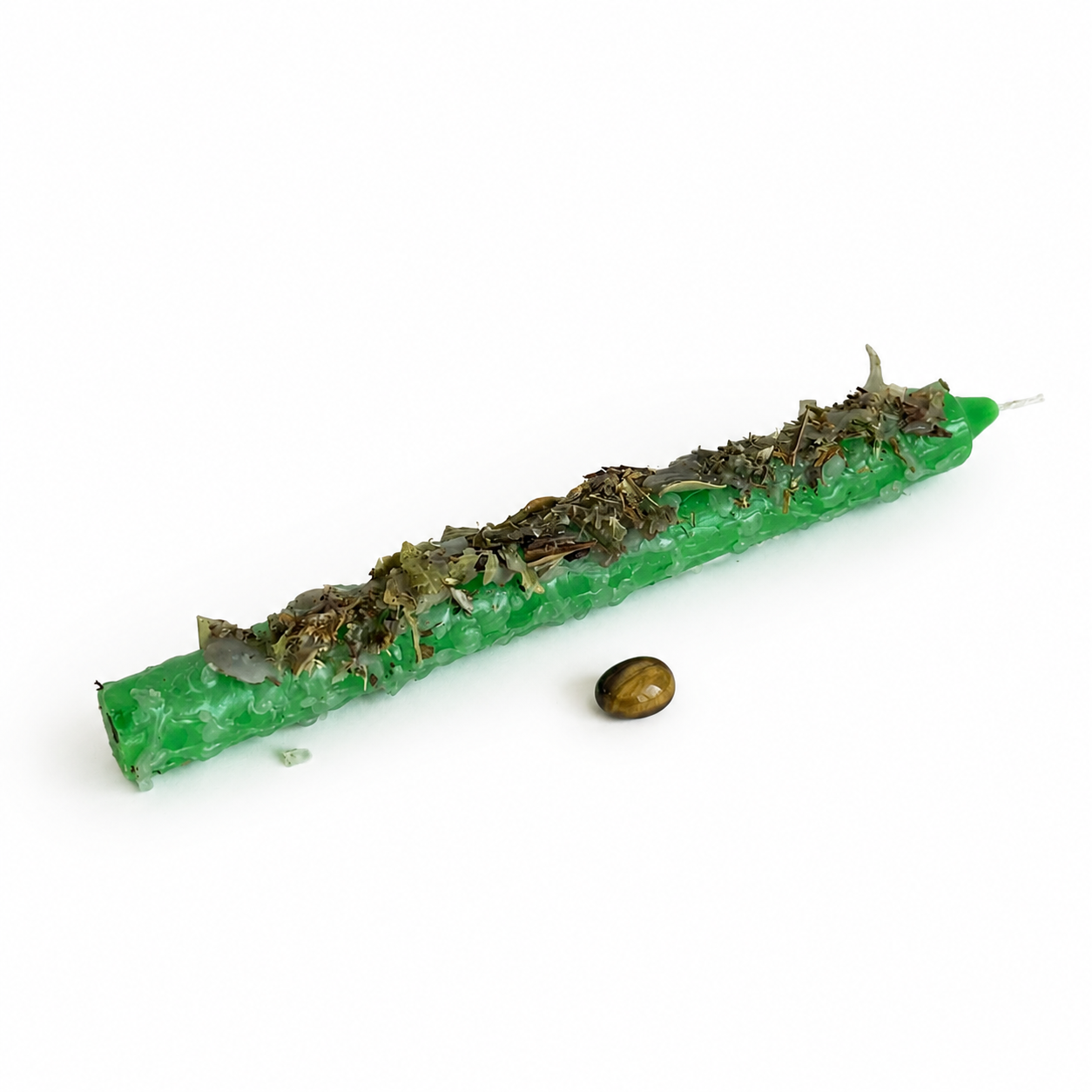 Vela Destrancadera Ritualizada con Hierbas y Ojo de Tigre