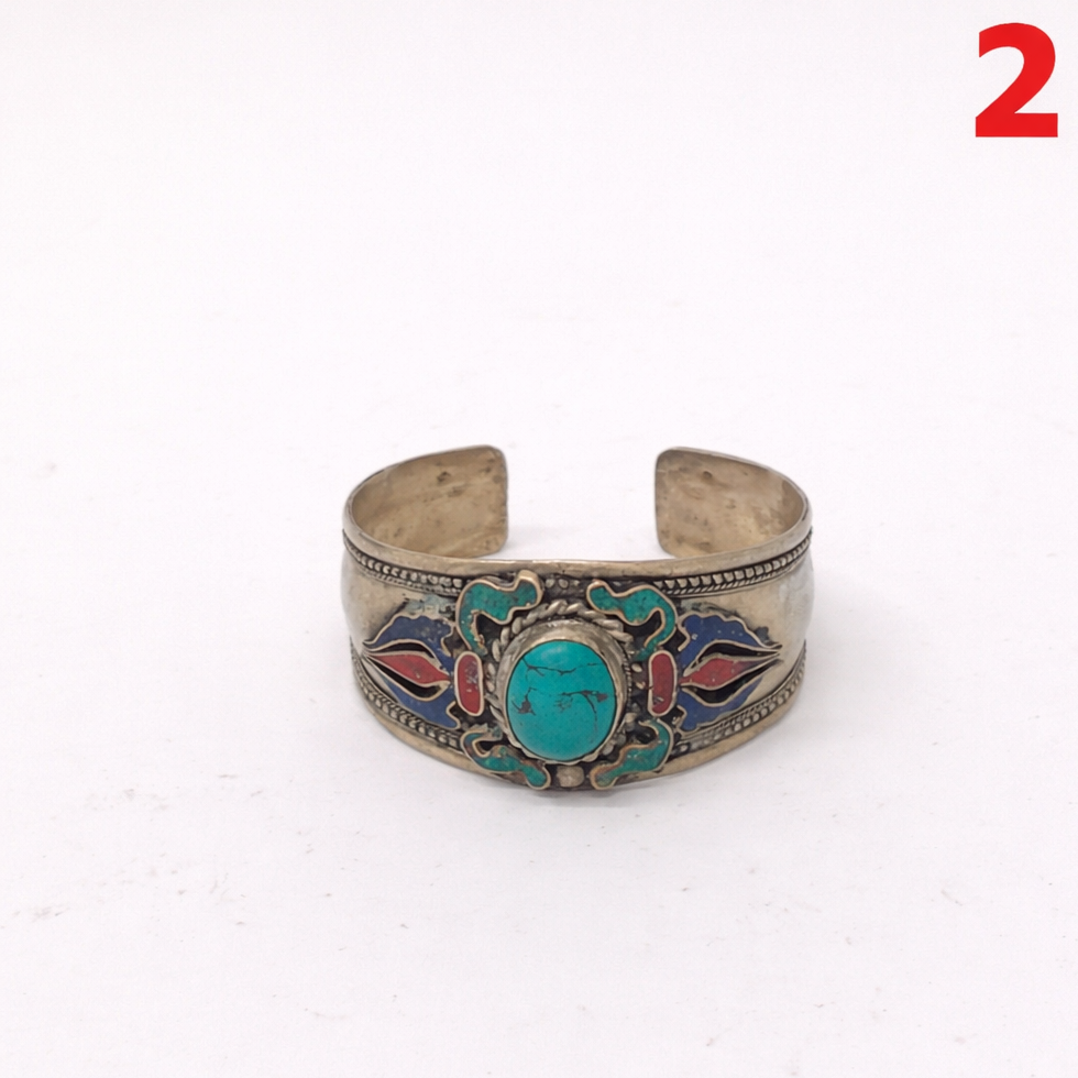 Pulsera artesanal de alpaca  natural – Ajustable  , ancho 4 cm