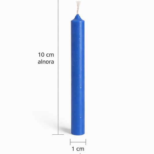 Vela  Azul – ( 10cm x 1cm )  Paz, Armonía y Protección