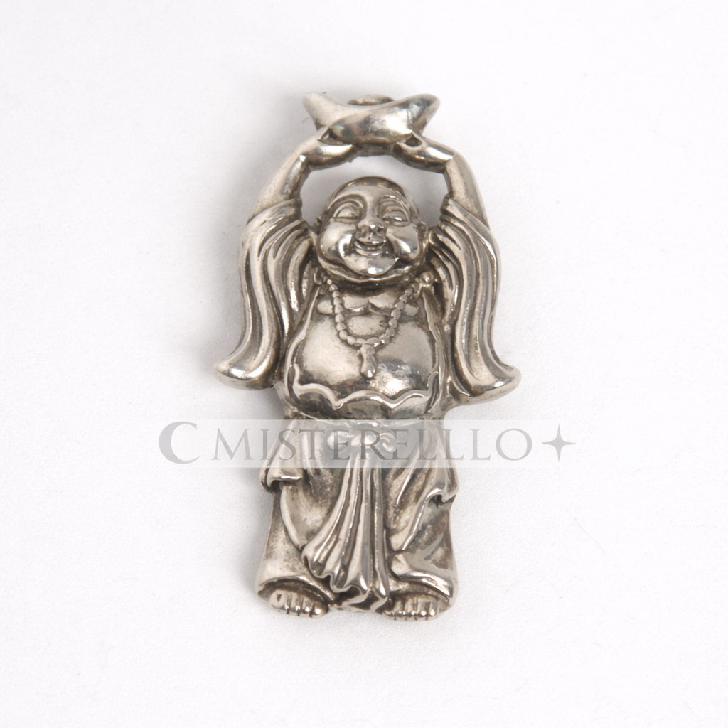 Colgante Buda de la Riqueza en Plata – Amuleto de Prosperidad y Éxito