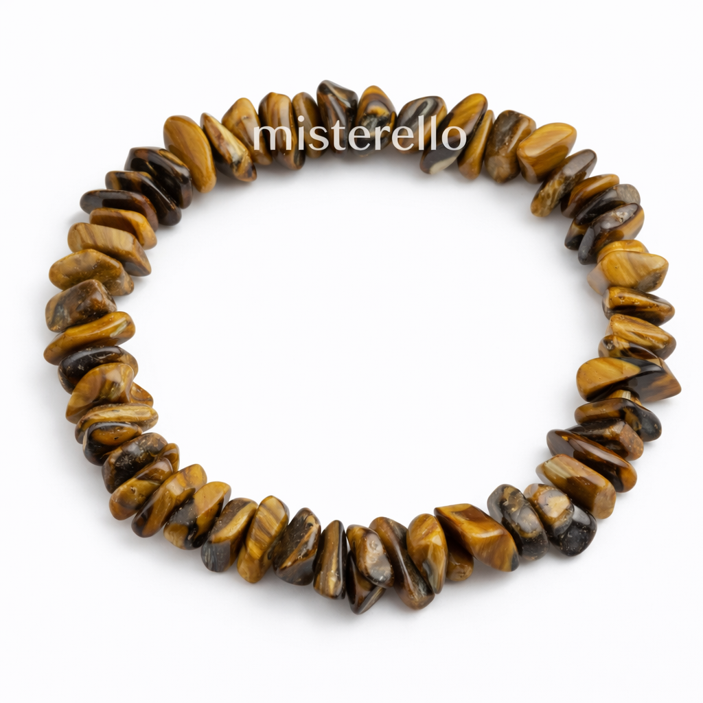 Pulsera Chip Elástica Ojo de Tigre – Mineral Natural