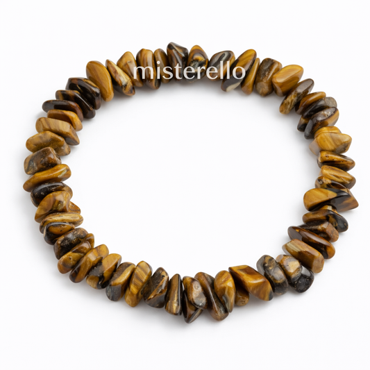 Pulsera Chip Elástica Ojo de Tigre – Mineral Natural